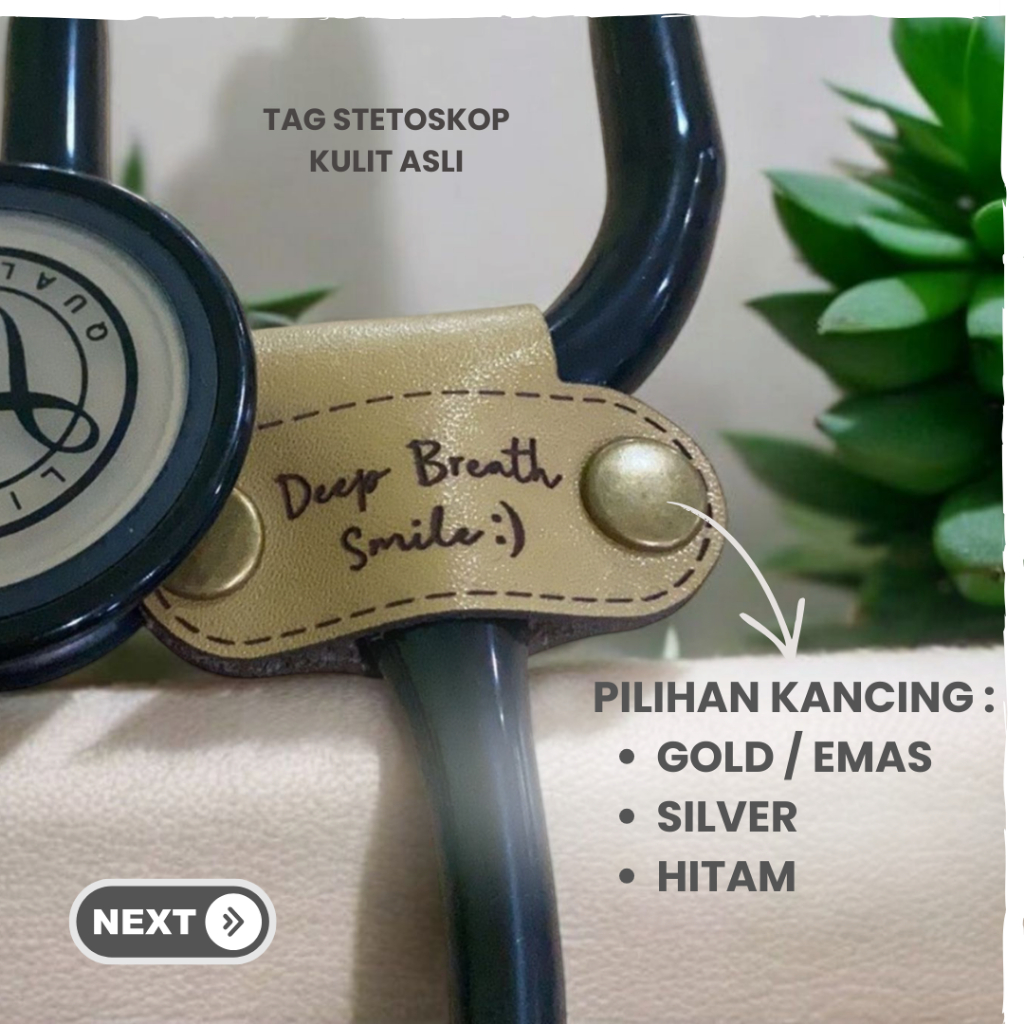 Nametag Custom Stetoskop Stetotag Dokter Muda - Tag Stetoskop Nama Bolak Permanen