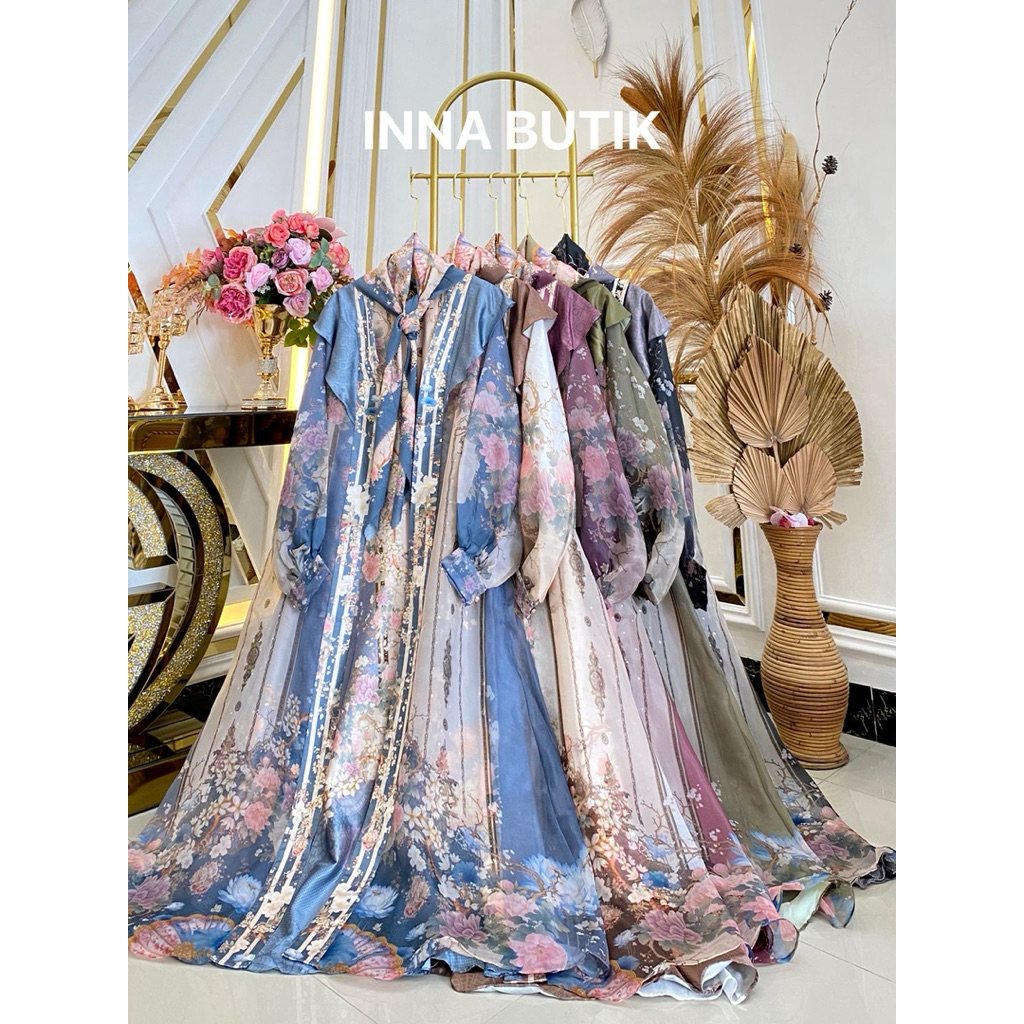 TERBARU GAMIS EDISI RAYA SET HIJAB BRAND INNA BUTIK