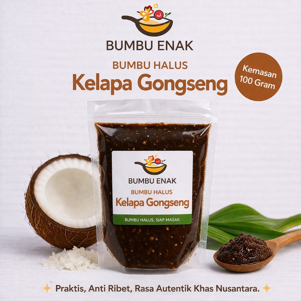 Kelapa Gongseng / Kelapa Sangrai Gurih – Bumbu Masakan Nusantara untuk Rendang, Serundeng, Urap & Sa
