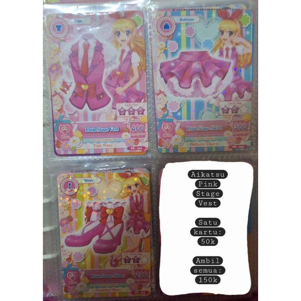 Kartu Aikatsu Pink stage coord ori Aikatsu card
