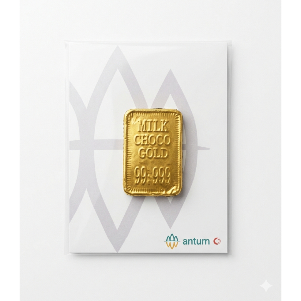 Antum Coklat Batang Emas Batangan Logam Mulia Cokelat Antum Emas Murni Mini Gift Hadiah Hampers Unik