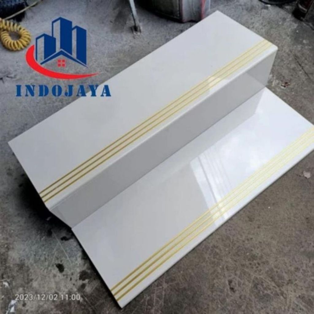 keramik granit tangga custom ukuran 30x100 30x100 granit stepnosing pijakan anak tangga putih polos