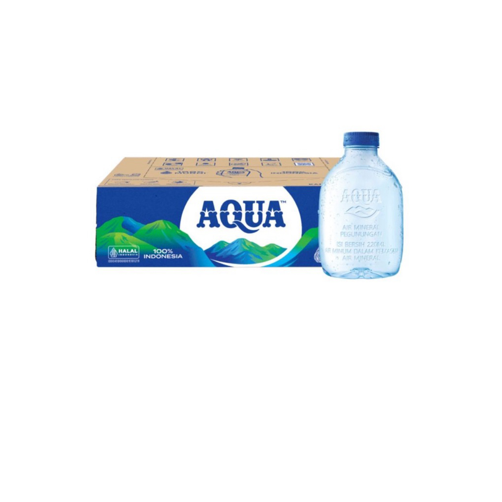 AQUA BOTOL CUBE MINI 220ML ISI 24 PCS BOTOL CUBE MINI AIR MINERAL