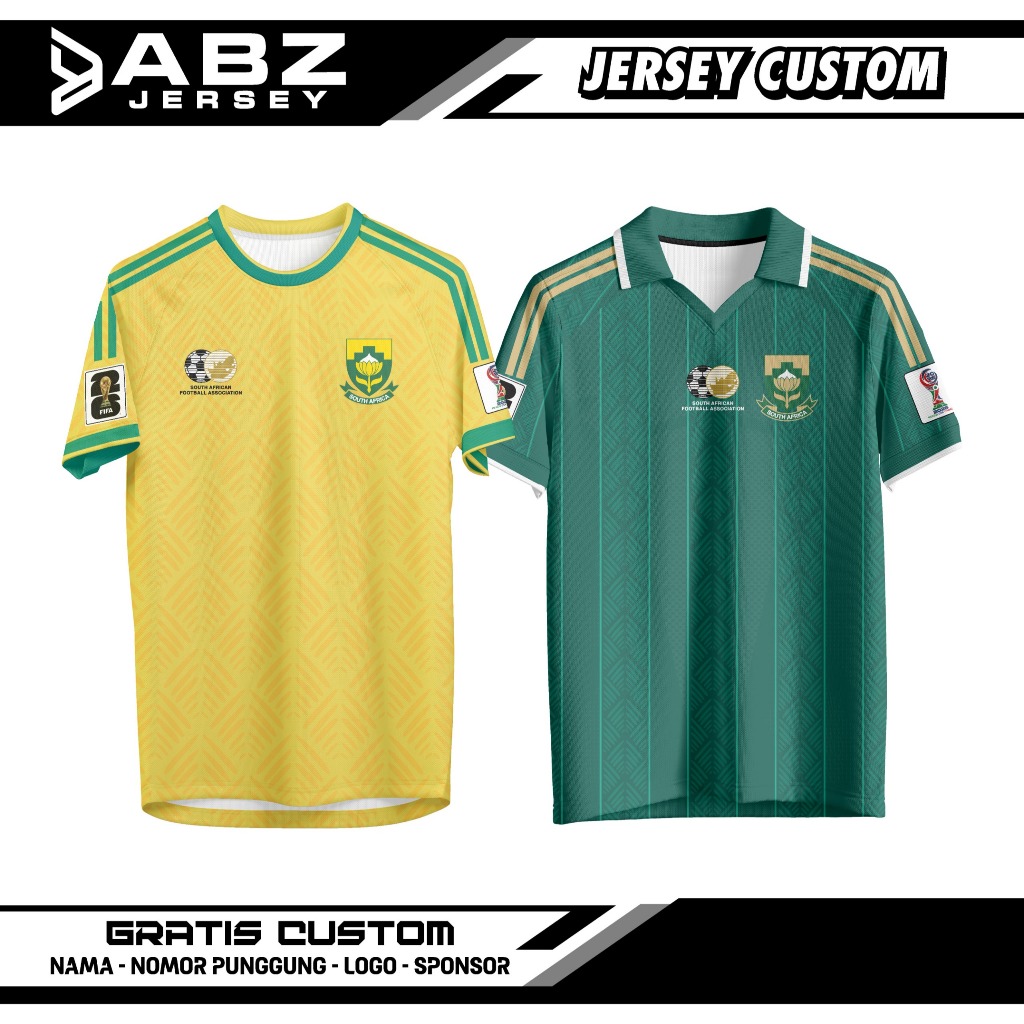 Jersey Afrika Selatan 2026 Series Free Custom Nama Nomor Punggung Logo Sponsor Full Printing