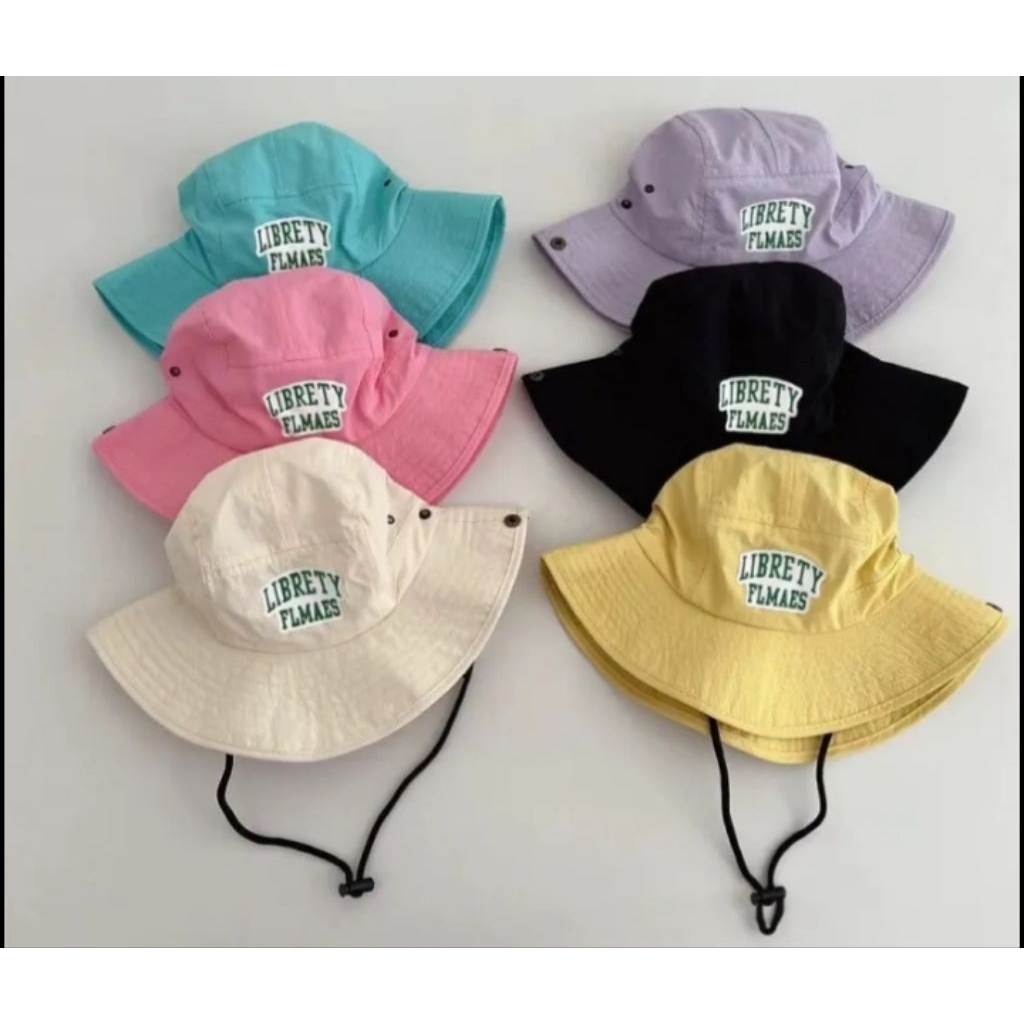 bucket hat anak laki laki perempuan // ootd pantai anak//topi rimba anak