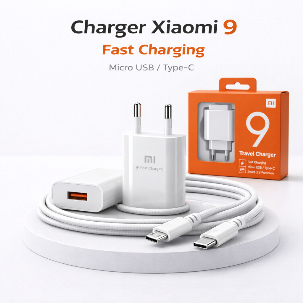 Charger Xiaomi 9 Fast Charging 18W Type C & Micro USB