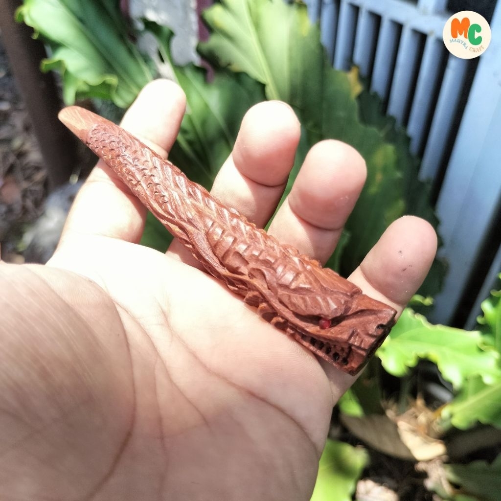 mahyracrafts | pipa once / once cangklong ukir naga kayu setigi kayu stigi