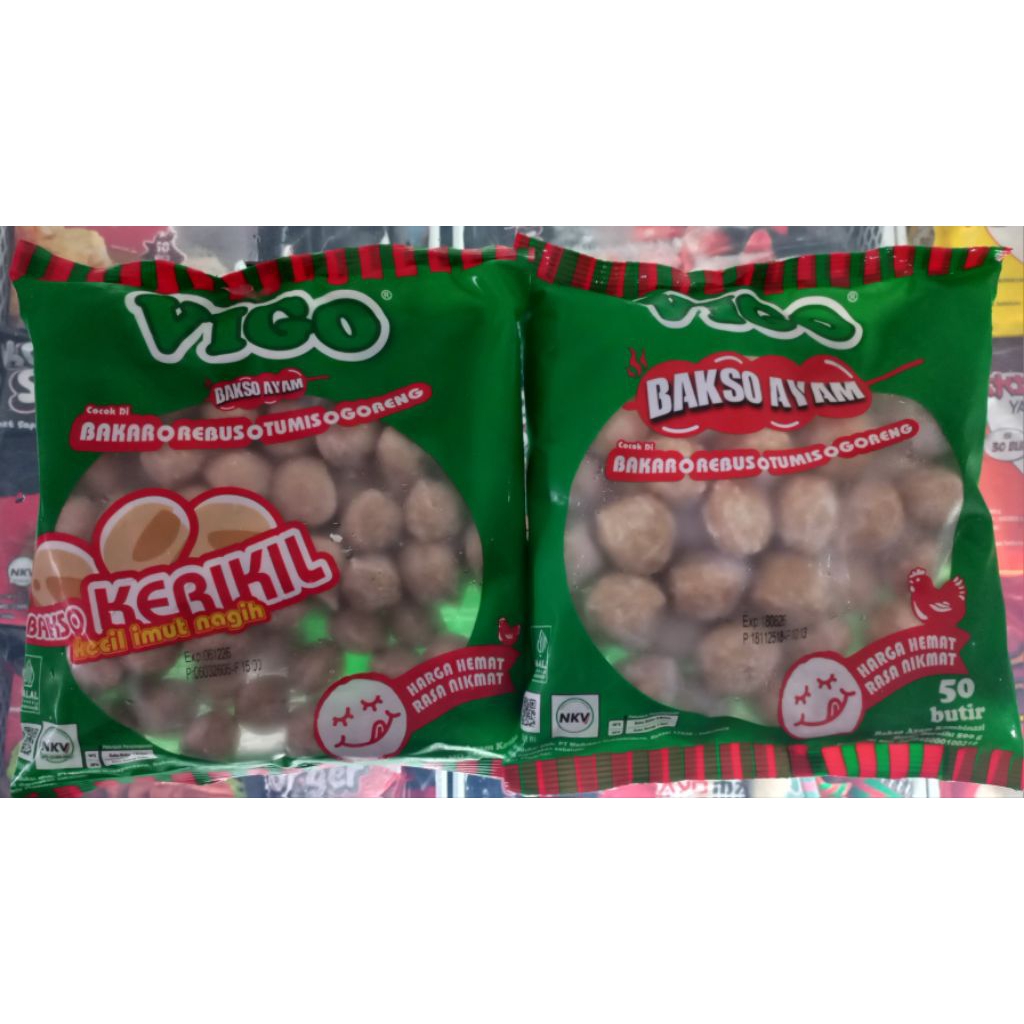 Vigo bakso ayam krikil 500gr dan bakso ayam 500gr