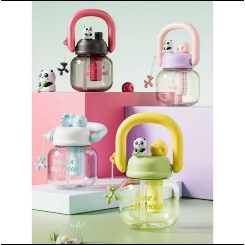 Botol  Gemoy aestetic, botol minum 800ml, botol lucu 2 cara minum