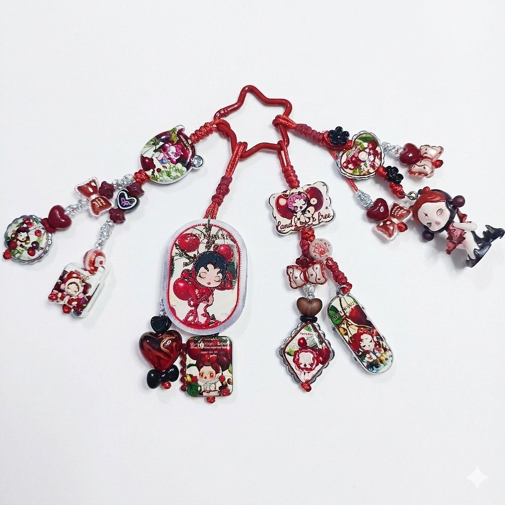 BAGCHARM SKULLPANDA RED VALENTINE