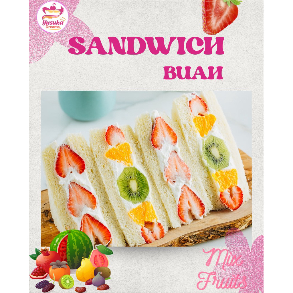 fruit sando (sandwich buah), mix fruits