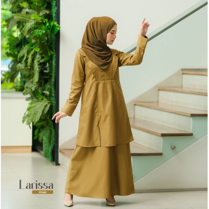 Seragam Dinas Pemda Wanita Guru Pns PDH Gamis Dinas Guru Wanita Larissa Bahan Katun Toyobo Busui