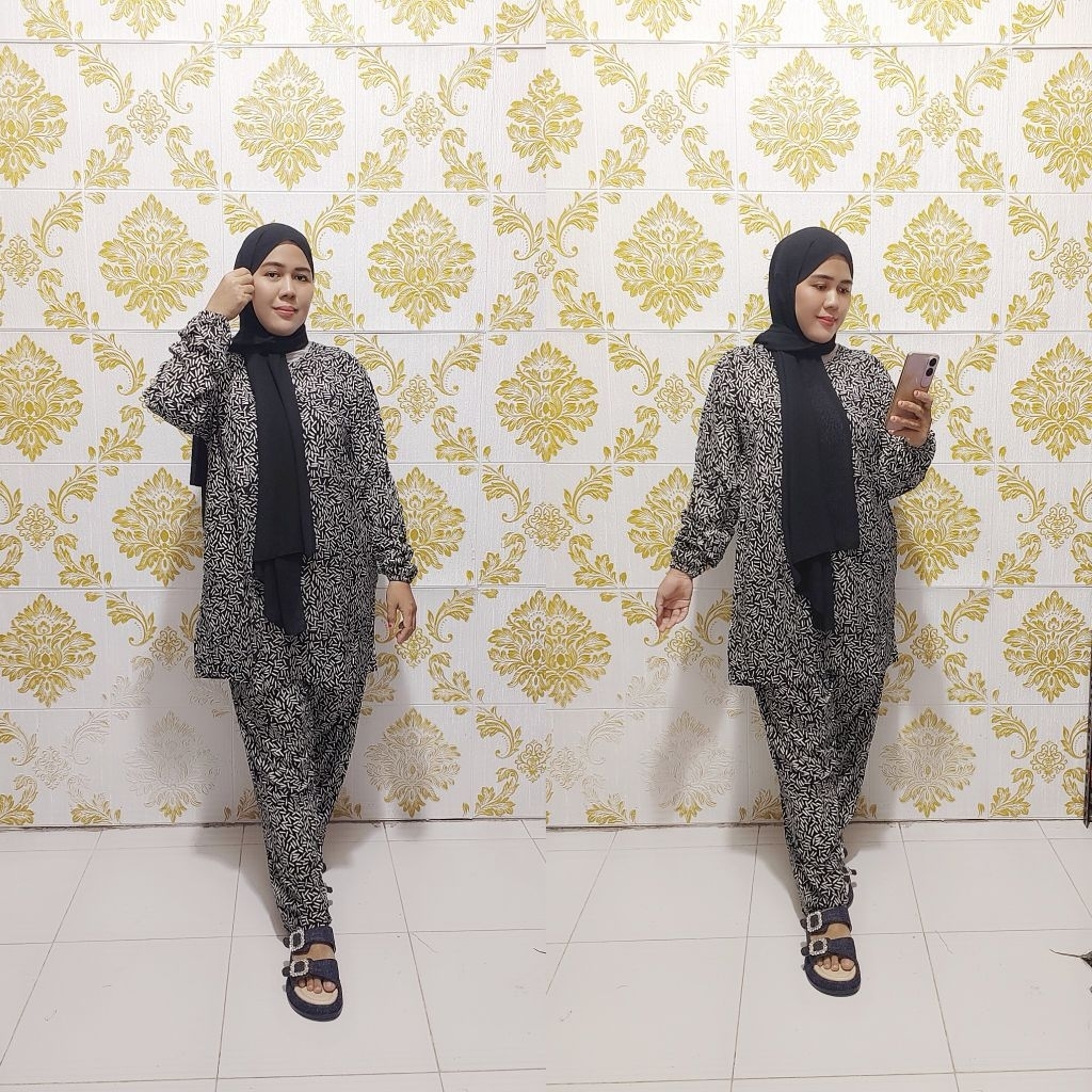 STELAN QONITA TUNIK LENGAN PANJANG|| ONE SET PANJANG