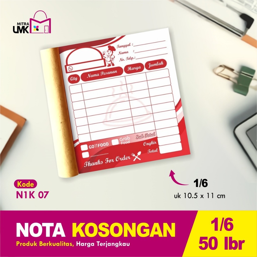 Nota Kontan 1 Ply Nota Kosongan Nota Olshop Murah Ready Stock