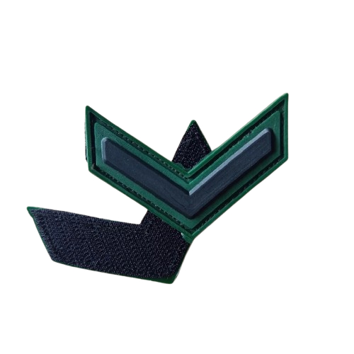 patch rubber logo pangkat serda tempelan emblem aksesoris karet