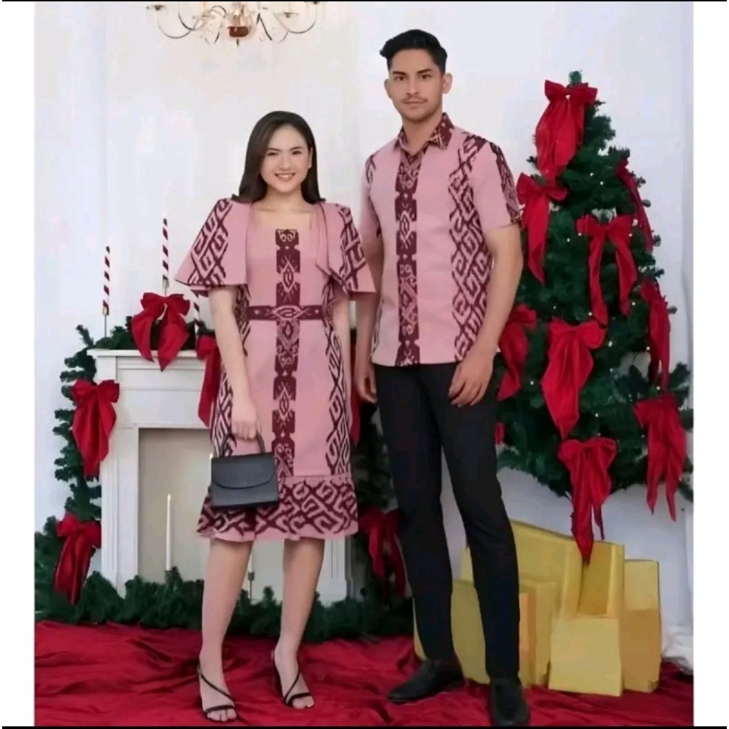 COUPLE TENUN DRESS MIDI baju tenun couple keluarga