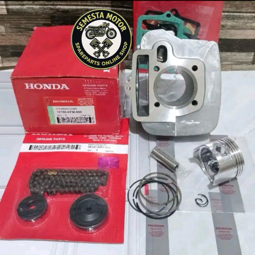 Cyilinder Blok Seher Komplit + Rantai keteng Pree Packing Blok Supra fit new supra fit lama Lagenda 