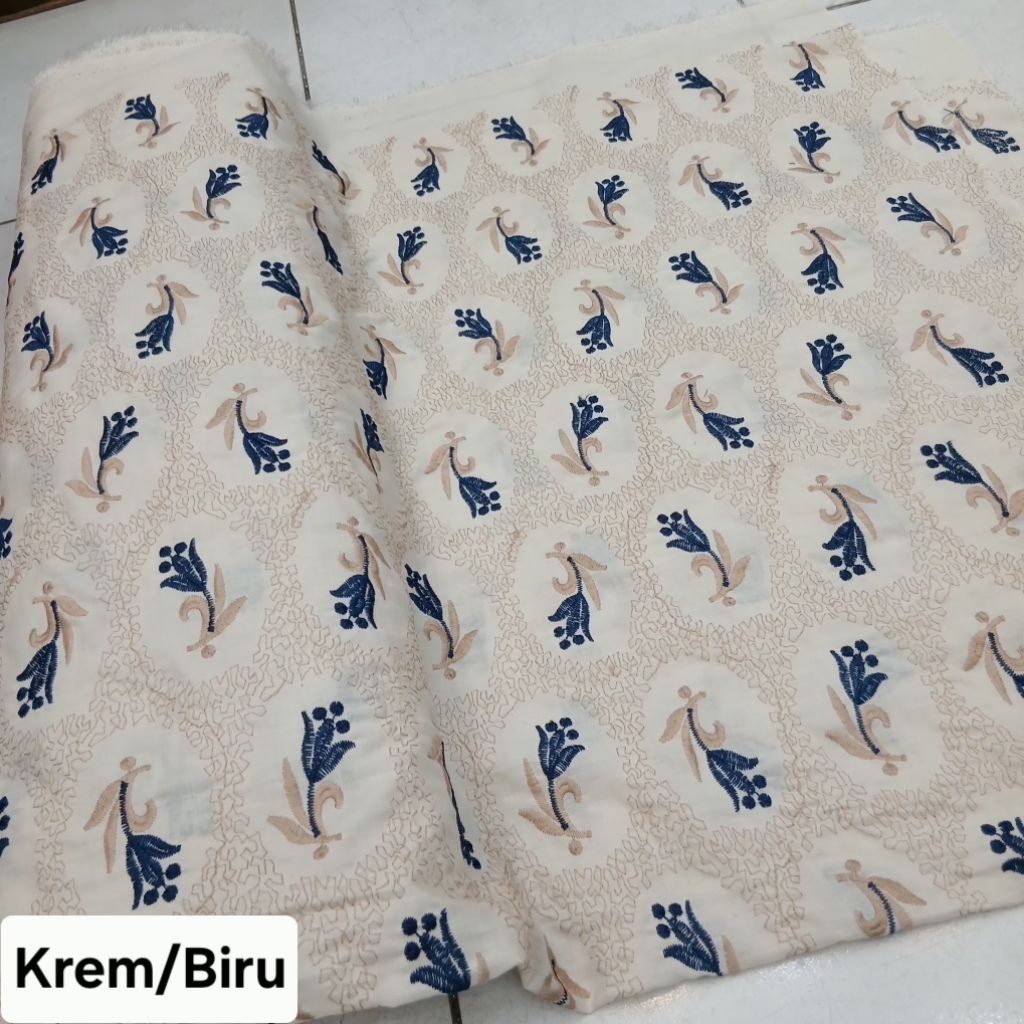 Kain bahan katun bordir jepang premium / Kain katun bordir jepang halus original import
