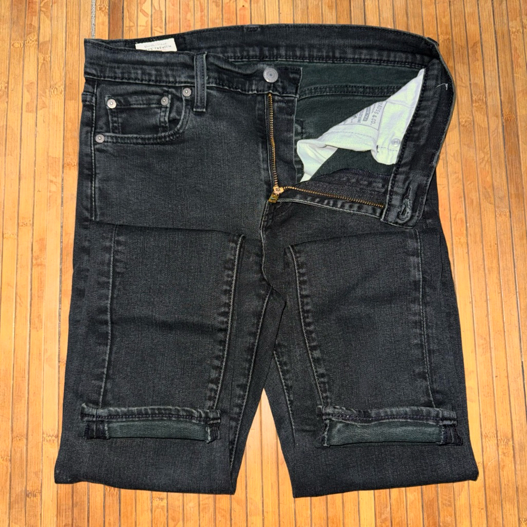 LEVIS 510 BLACK WASH SKINNY FIT STRETCH DENIM JEANS