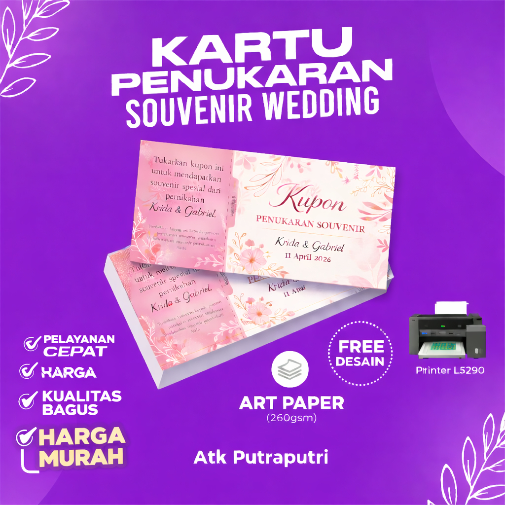 ISI 100 PCS KUPON SOUVENIR | VOUCHER SOUVENIR | KARTU PENUKARAN SOUVENIR | TUKAR SOUVENIR | KARTU TU