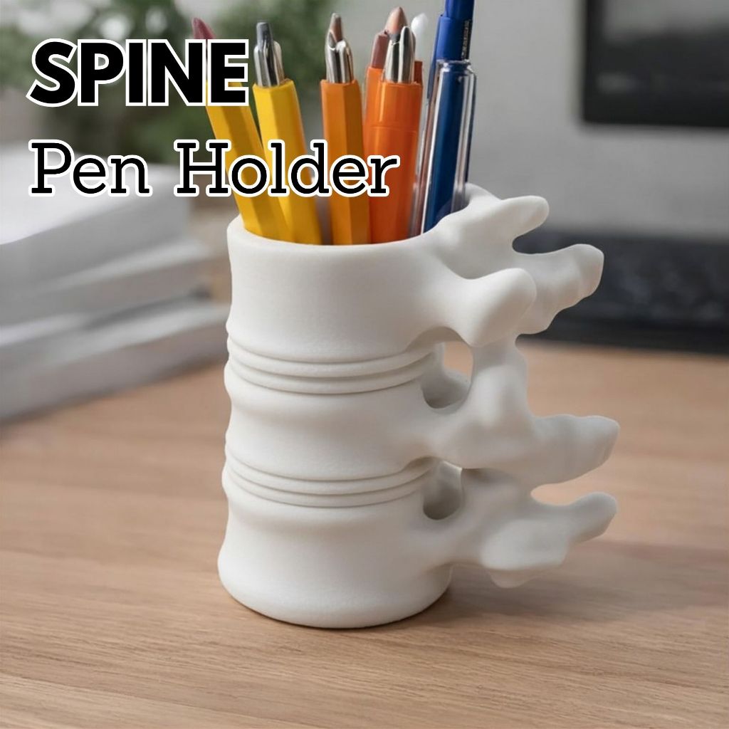 Tempat Pensil Tulang Belakang Unik | Spine Pen Holder Desk Organizer Estetik