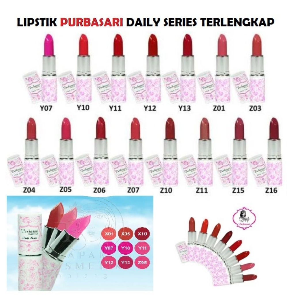 Purbasari Lipstick Make Up Daily Series [ X Y Z ] Lipstik & Pelebab Bibir
