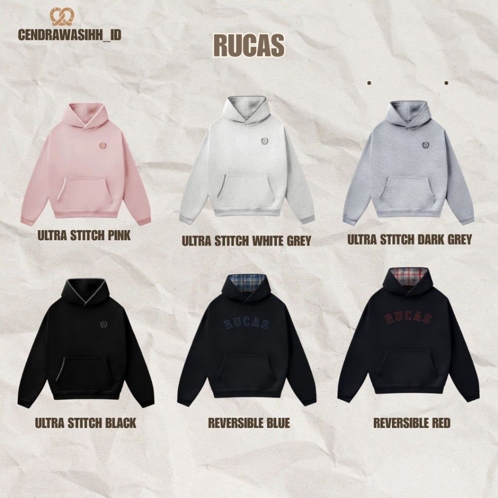 [ORI 100%] Rucas Hoodie All Edition - Rucas Reversible Flannel Hoodie // Rucas Hoodie Ultra Stitch P