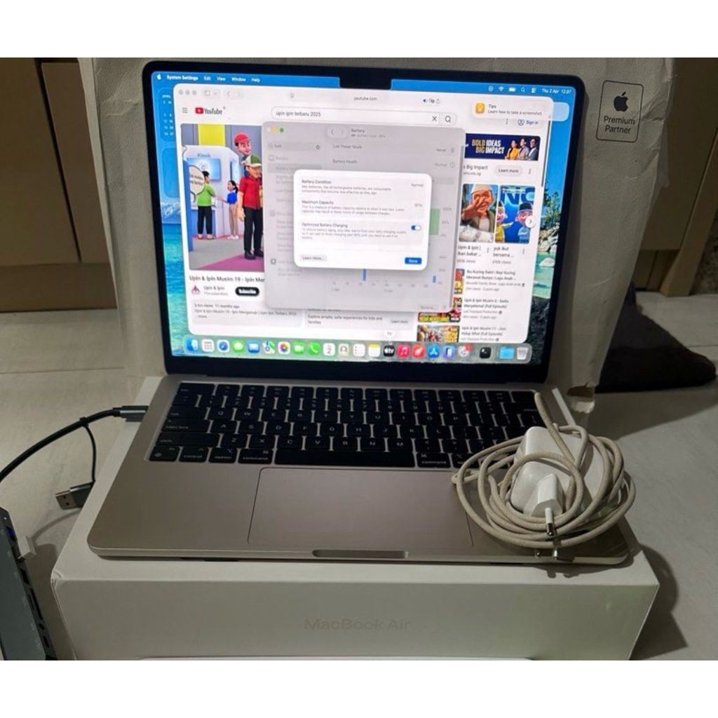 NO RETURN macbook air M2 2022 second bh 97% full set (baca deskripsi)