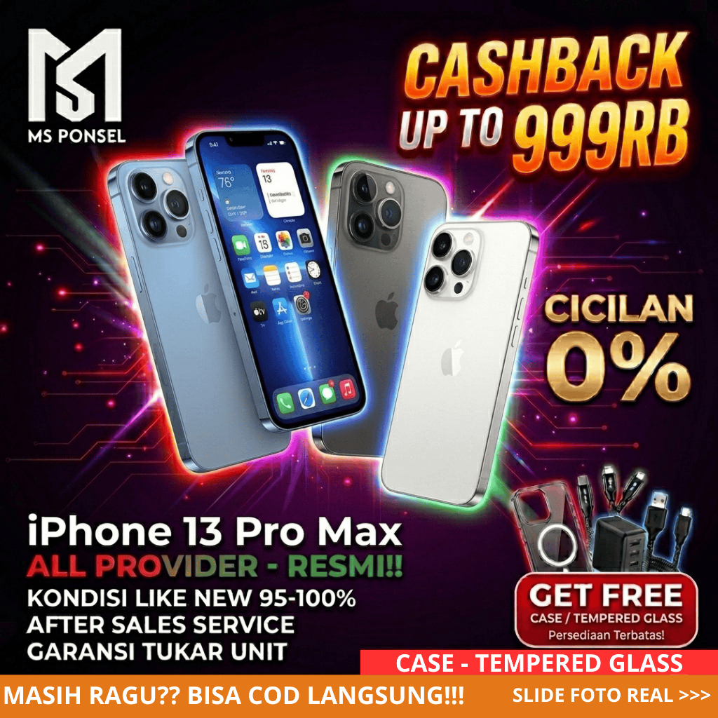iPhone 13 Pro Max 1TB 512GB 256GB 128GB Second Original Resmi Fullset