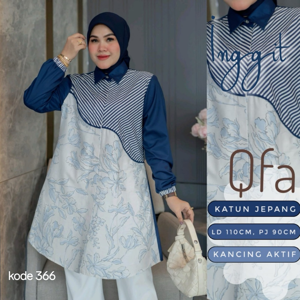 New Baju Atasan wanita dewasa tunik  katun jepang inggit