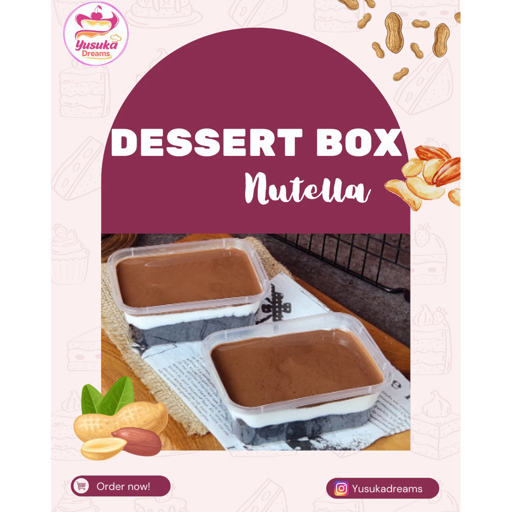 dessert box ukuran 200ml,1box,Nutella
