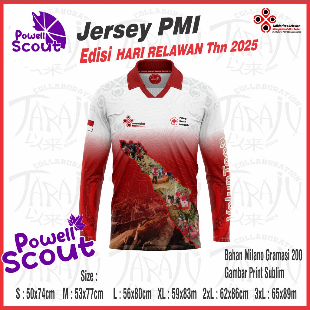 BAJU PMI / BAJU PMR /Jersey PMI / JERSEY PMR / JERSEY PMI Edisi HARI RELAWAN 2025