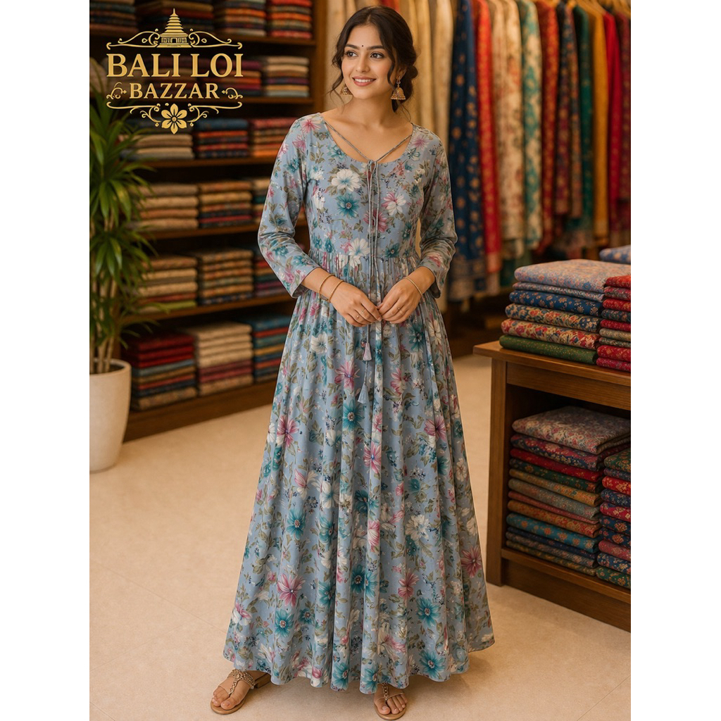 Anarkali Dress India – Baju India Wanita Elegan – Gamis India Premium warna