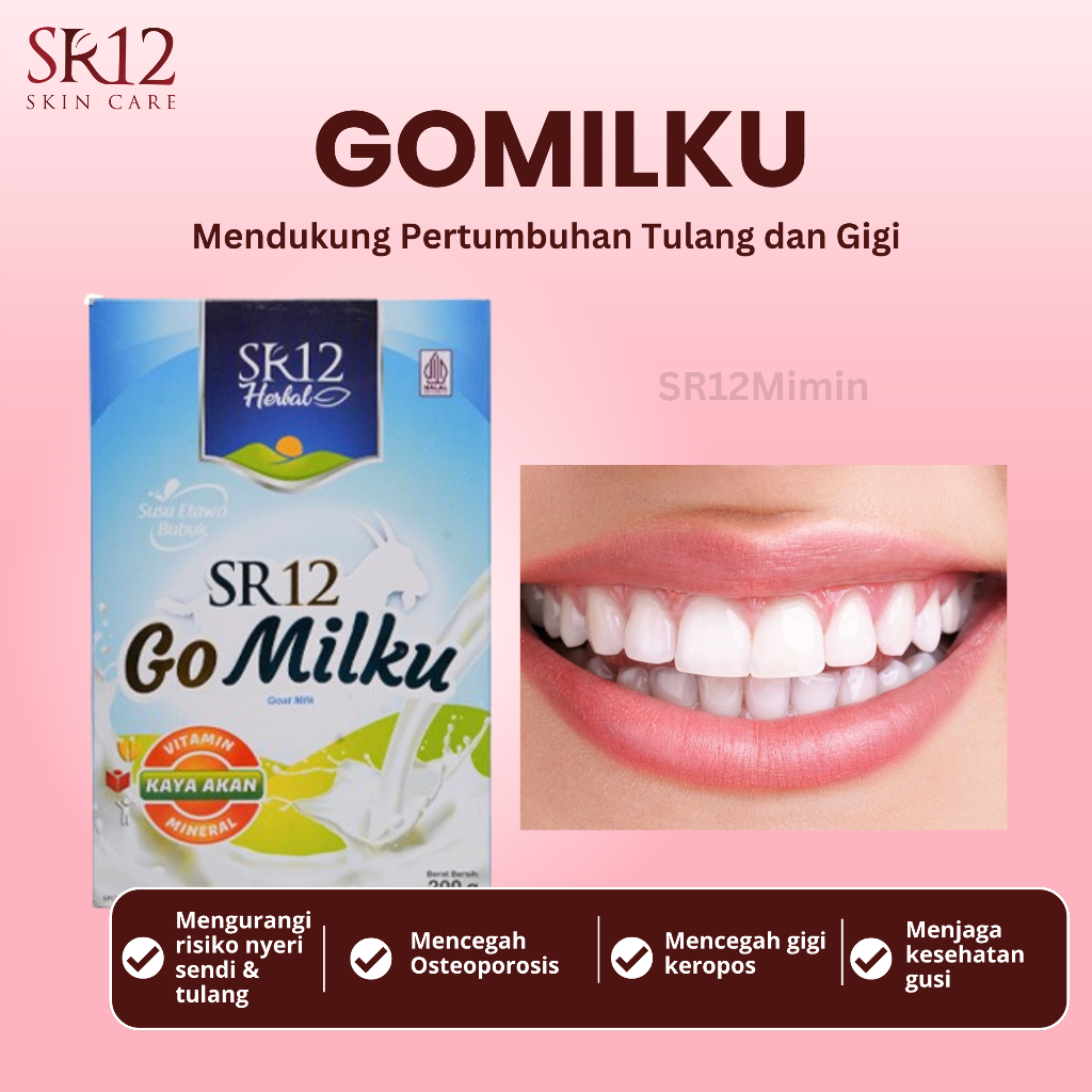 SR12 GoMilku Susu Kambing Etawa Tinggi Kalsium Untuk Tulang Kuat & Gigi Sehat Bantu Atasi Pegal Nyer
