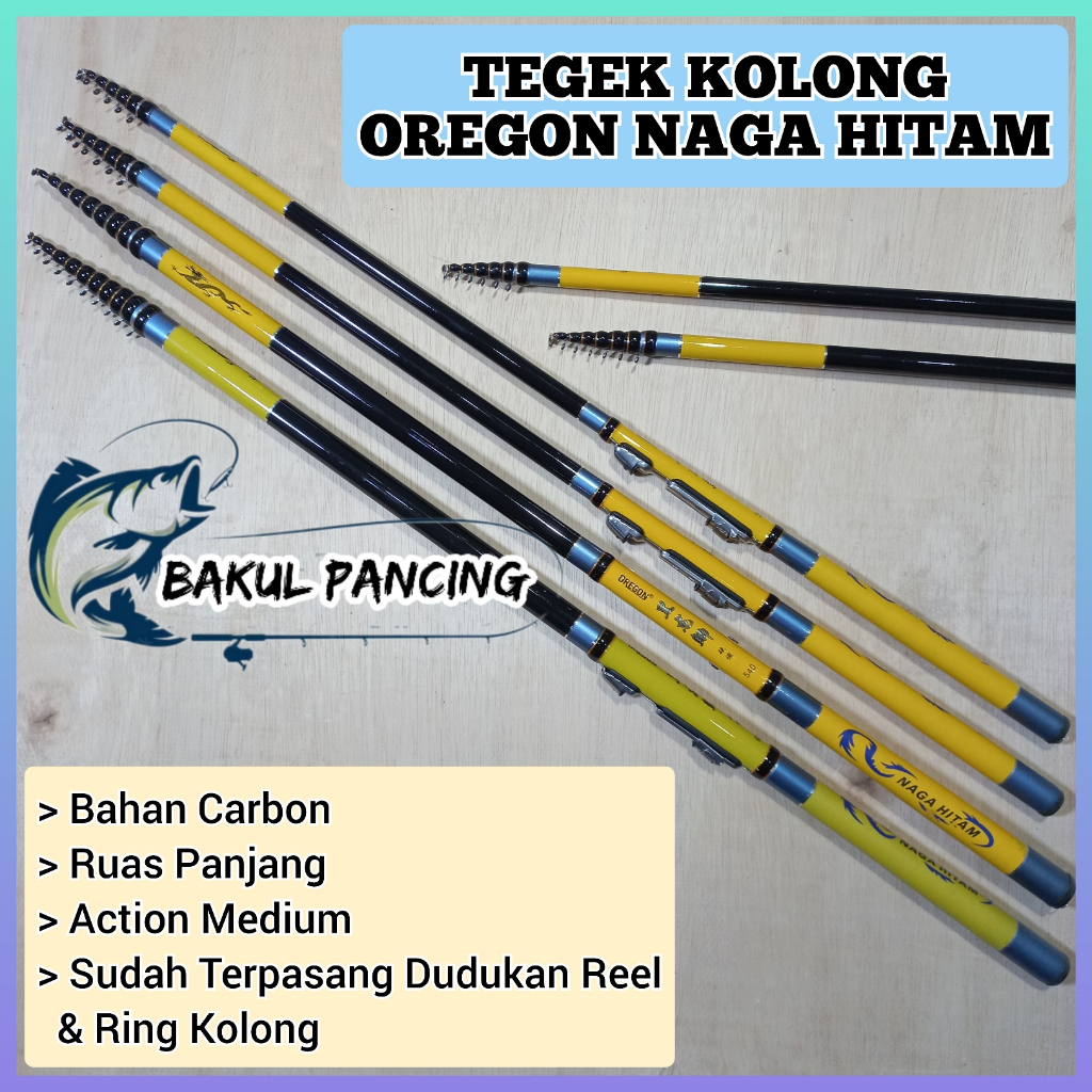 JORAN TEGEK KOLONG OREGON NAGA HITAM RING 360 450 540 630 - RUAS PANJANG