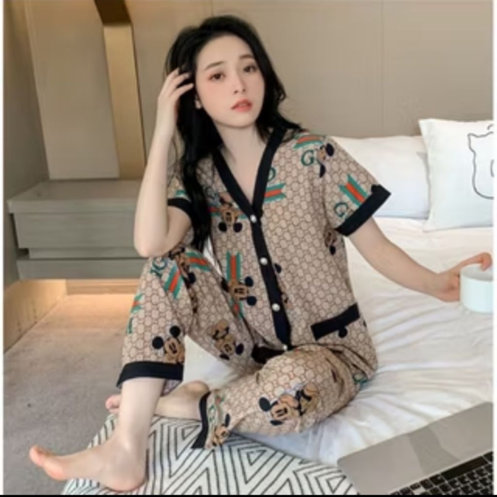 baju tidur piyama satin import
