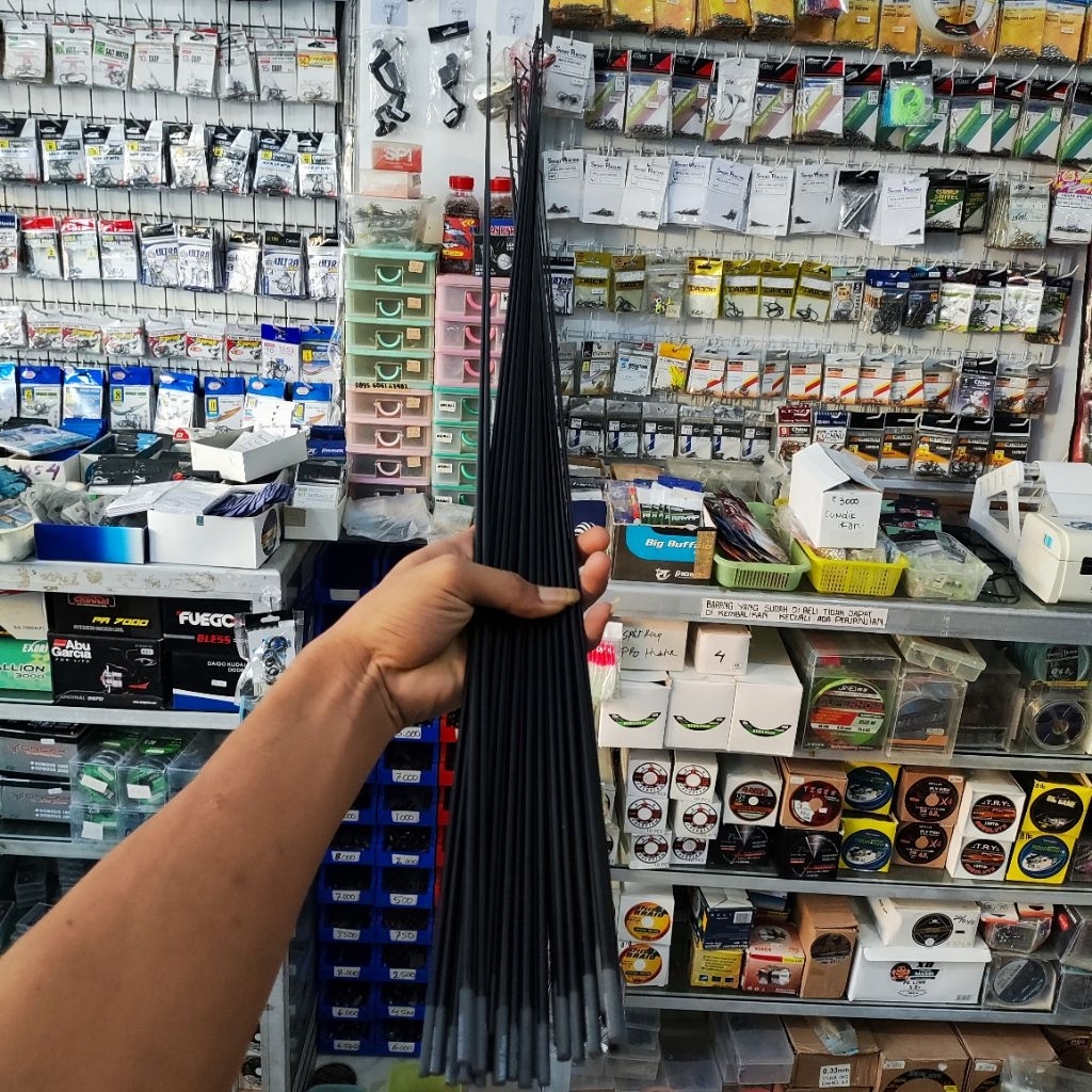 Top/Tip Ujung Joran Tegeg Bahan Carbon Solid Kaku Ukuran 70cm 80cm 90cm Free Packing - Ujung Joran T