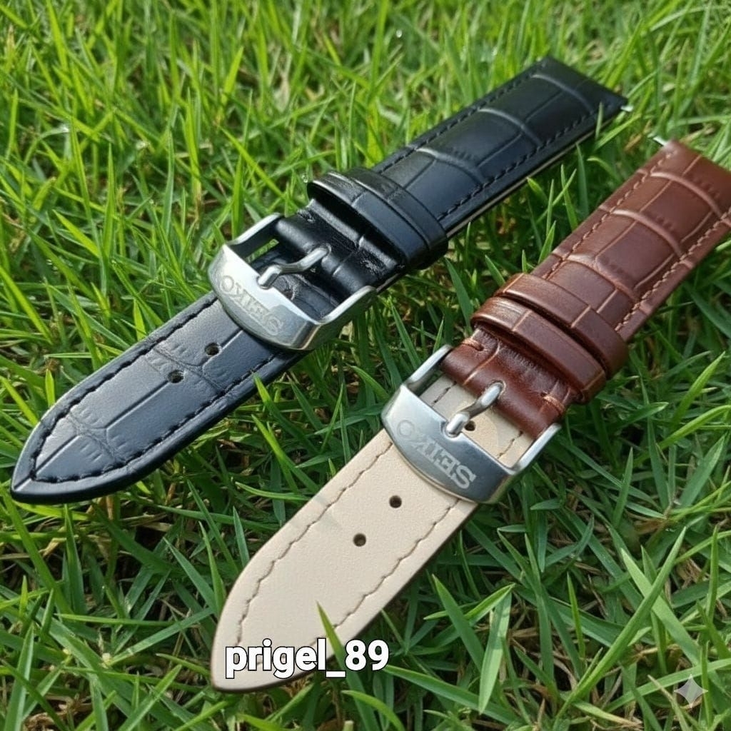 STRAP TALI JAM SEIKO TALI KULIT GENUINE LEATHER 18MM 20MM 22MM TALI JAM SEIKO