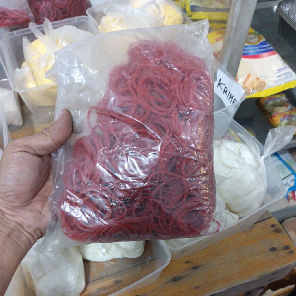 karet gelang kiloan merah berat 500gram
