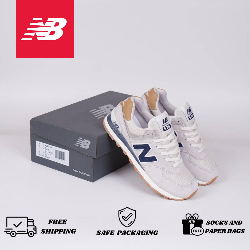 Sepatu New Balance 574 Beige Navy