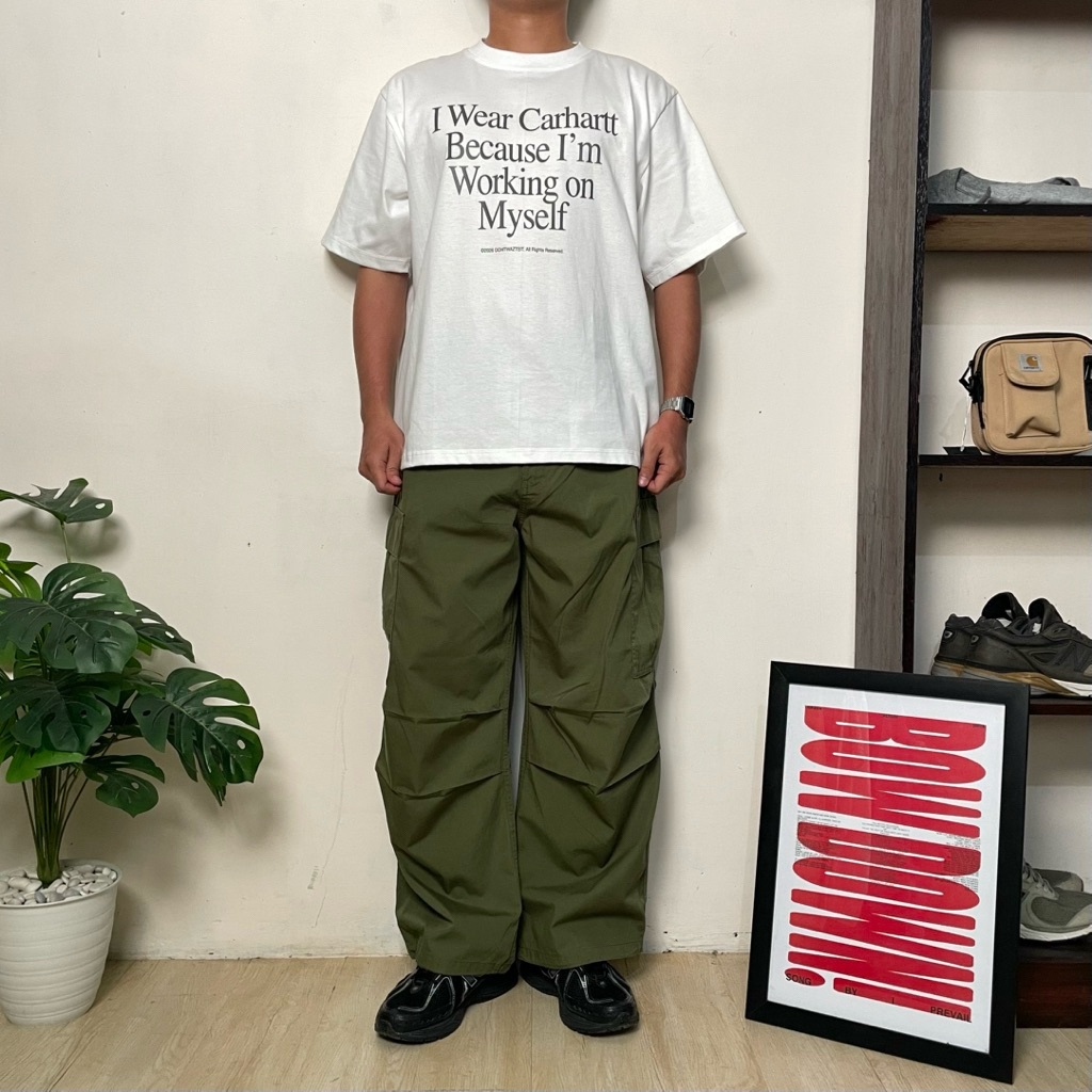 GU Super Wide Cargo Pants Army Green JT03
