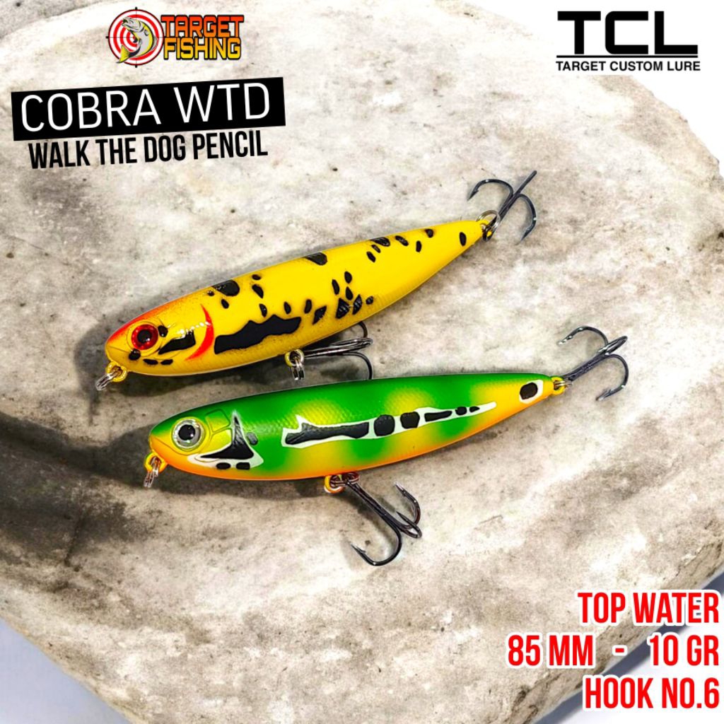 Umpan Pencil WTD COBRA 85mm 10gram - TCL COBRA 85 Top Water Casting Lure Hampala Toman