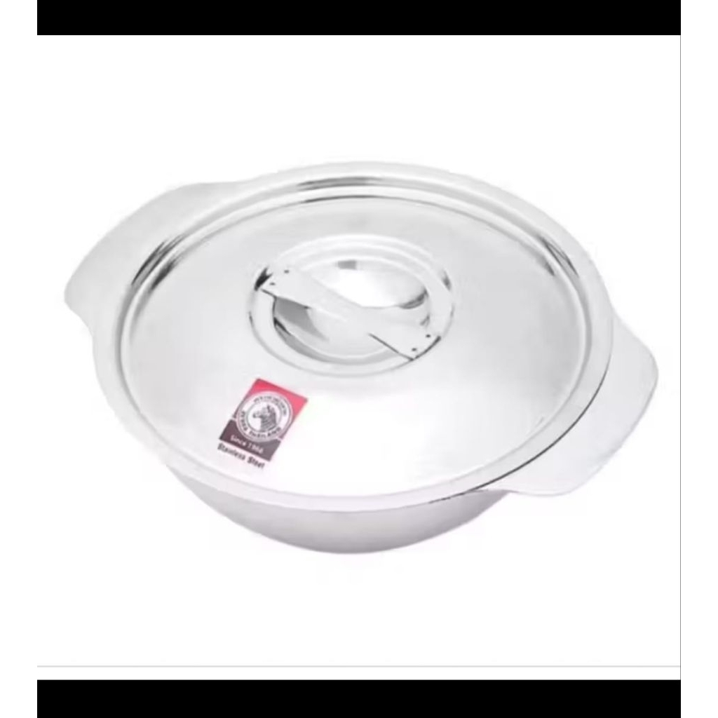 Mangkok ZEBRA 123018 soup bowl 18 Cm Stainless Steel Plus Tutup