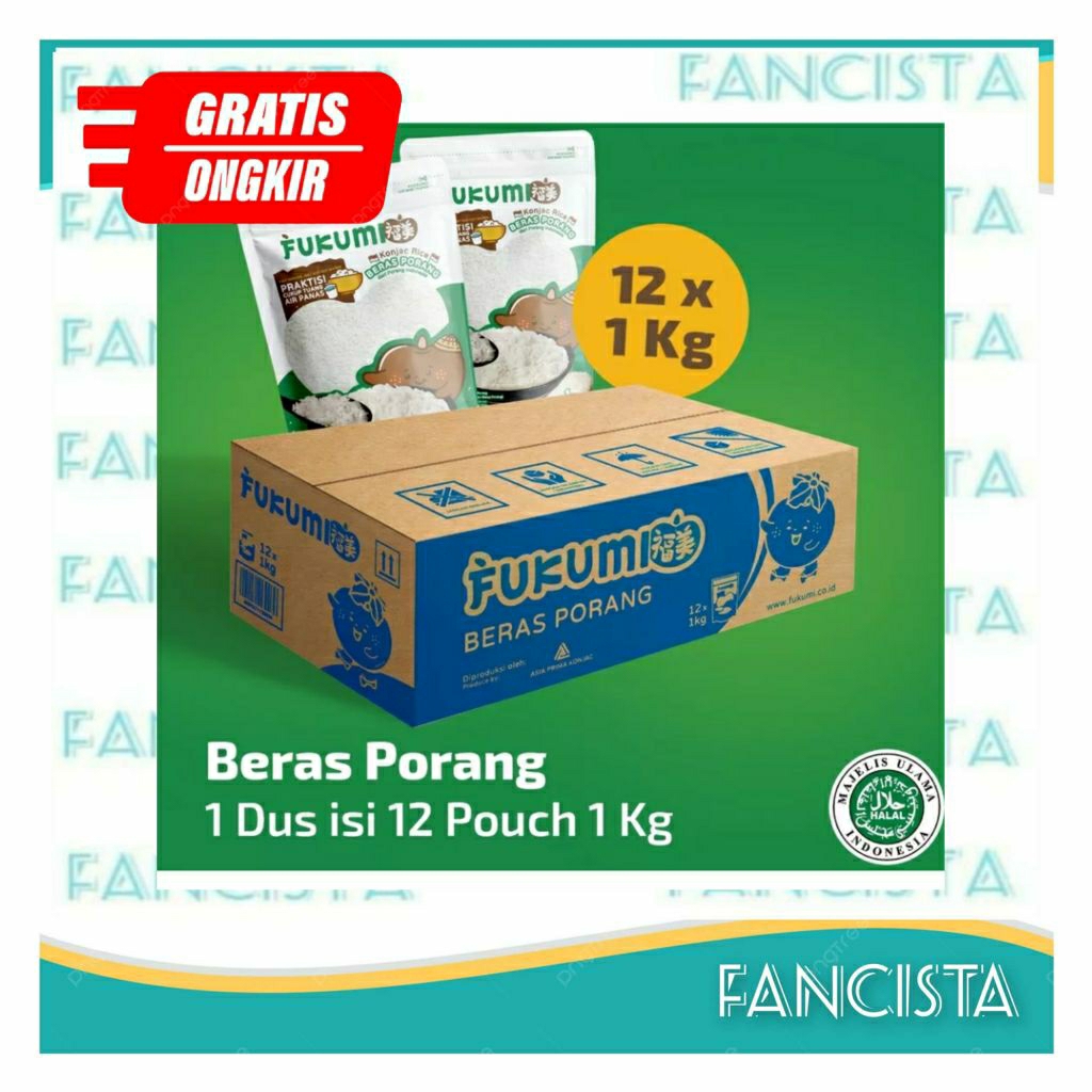 FANCISTA Mart • Fukumi Beras Porang Pouch 1kg Per Dus Isi 12