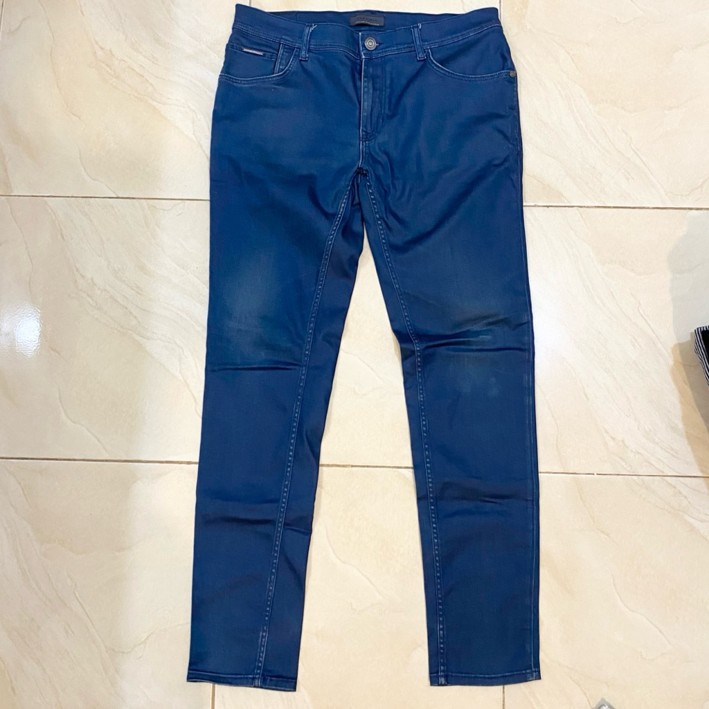 Celana panjang jeans biru zara pria cowok laki size 32