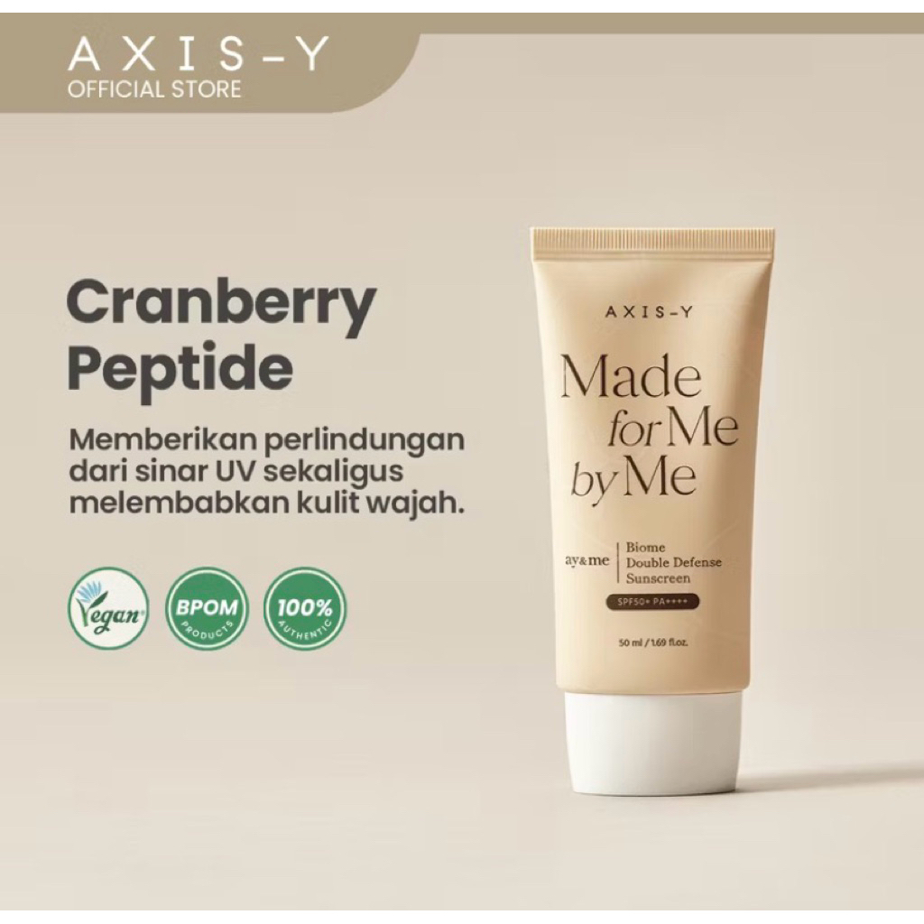 preloved ORI NEW AXIS-Y Biome Double Defense Sunscreen 50ml type chemical