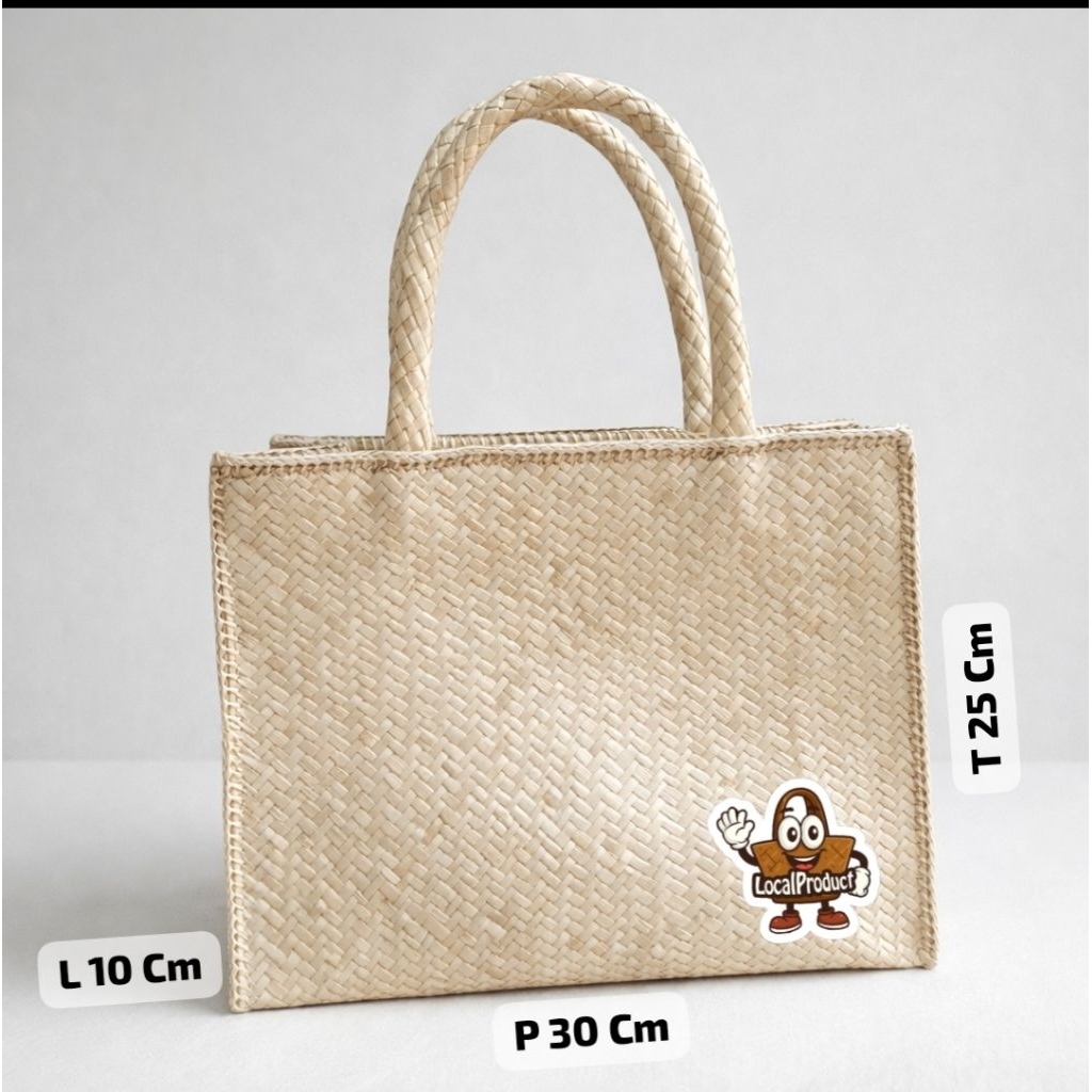 Tas Anyaman Pandan Tas Anyaman Tas Bahan Alam Size Sedang