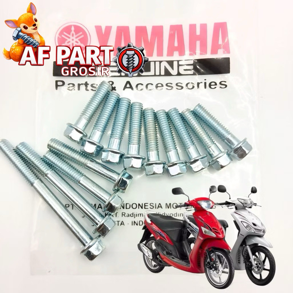 1 Set Baut Blok CVT YAMAHA MIO Smile Mio Sporty Baut CVT M6 Kunci 8 Mio Original