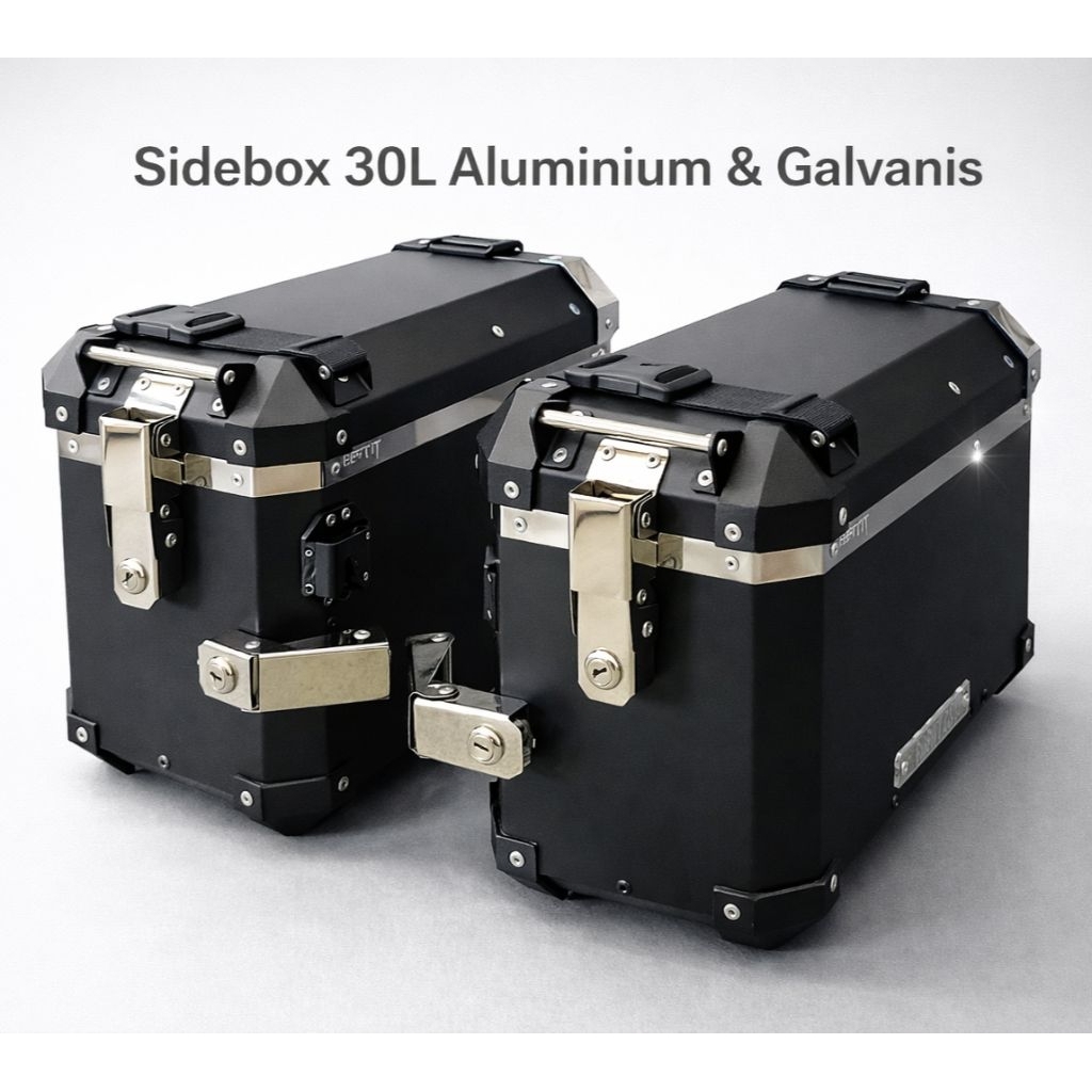 Side box pannier 30L ALUMINIUM&galvanis | pannier bubut custom | box pannier | box motor | Box stain