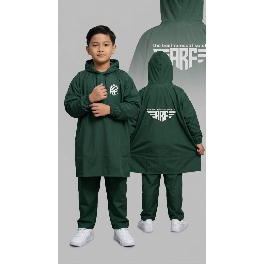 jas hujan anak setelan ponco usia 7-12 tahun